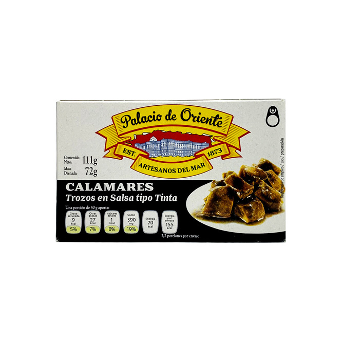 Calamar en tinta en lata Palacio de oriente 115 gramos