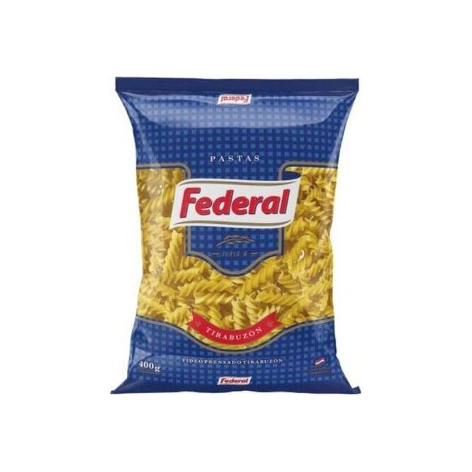 Fideo tirabuzón paquete Federal 400 gramos