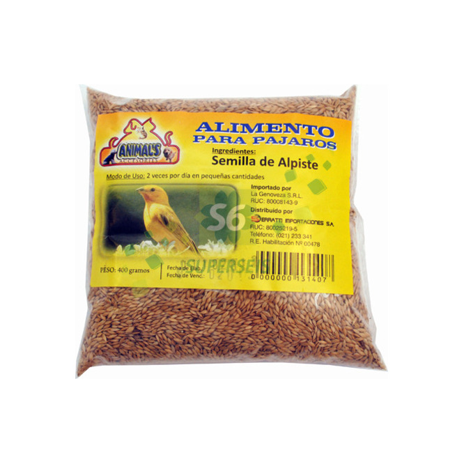 Alimento para aves semillas de alpiste Animals 400 gramos