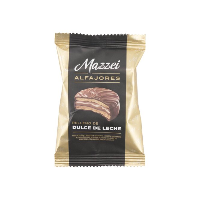 Alfajores rellenos de dulce de leche Mazzei 50 gramos