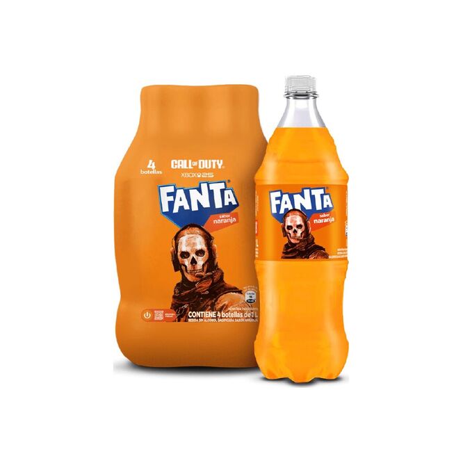 Gaseosa sabor naranja pack 4 unidades Fanta 1 litro