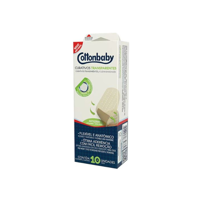 Curita Transparente en Caja Cottonbaby 10 unidades