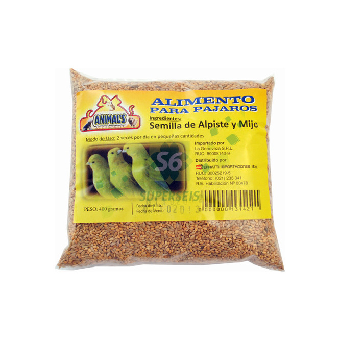 Alimento para aves mezcla de semillas Animals 400 gramos