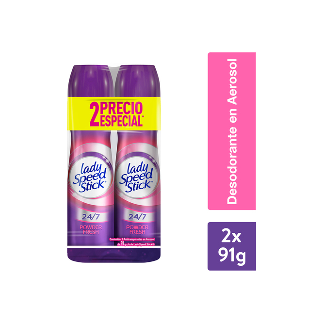 Desodorante spray powder 2 unidades Lady Speed Stick 150 ml
