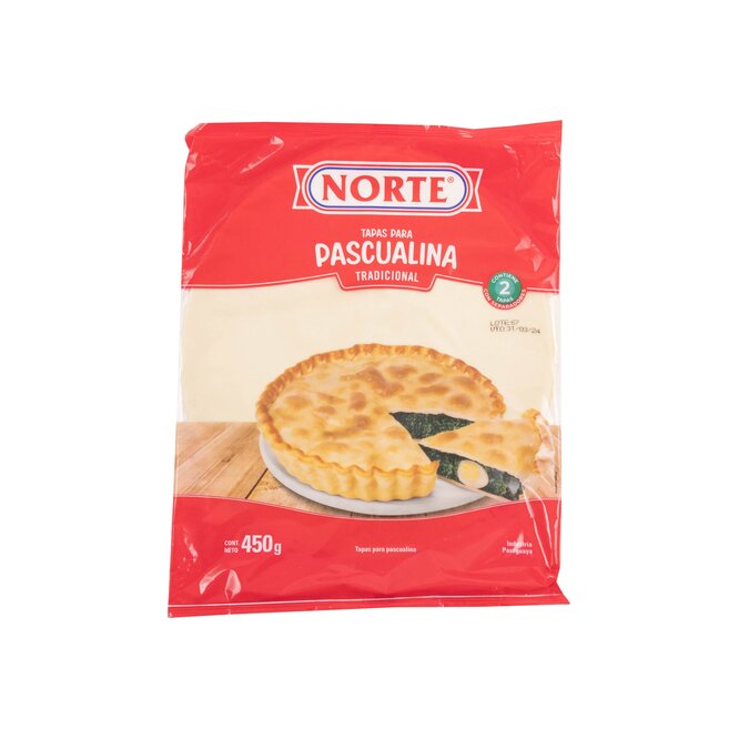 Tapas para pascualina tradicional paquete Norte 450 gramos