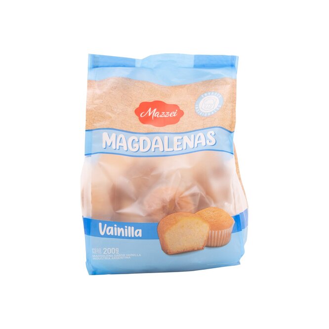 Magdalenas sabor vainilla paquete Mazzei 200 gramos