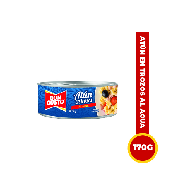 Atún en trozos al agua lata Bon Gusto 170 gramos