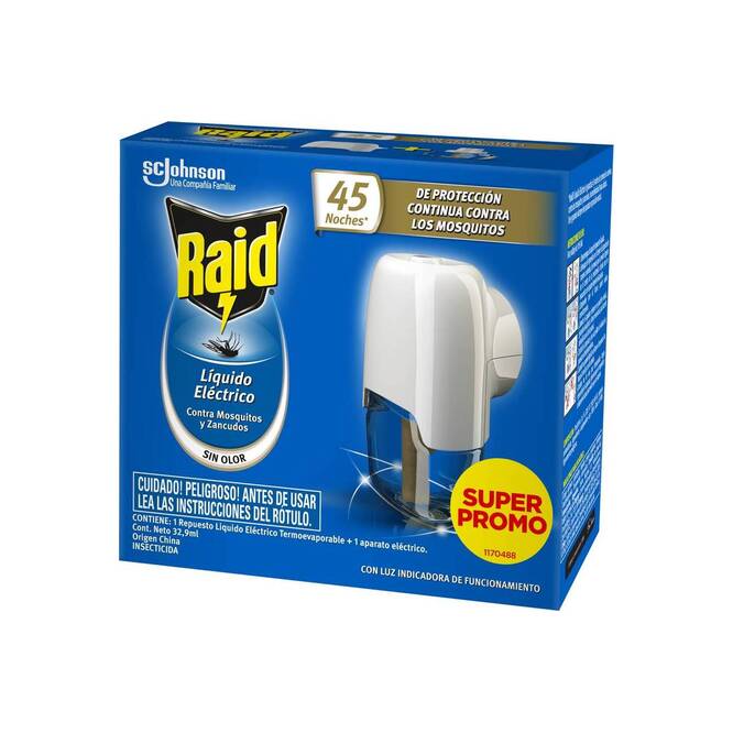 Insecticida repuesto líquido contra mosquitos y zancudos Raid 32,9 ml