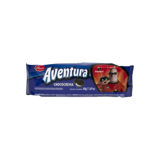 Galletitas rellenas de choco crema paquete Aventura Mazzei 48 gramos