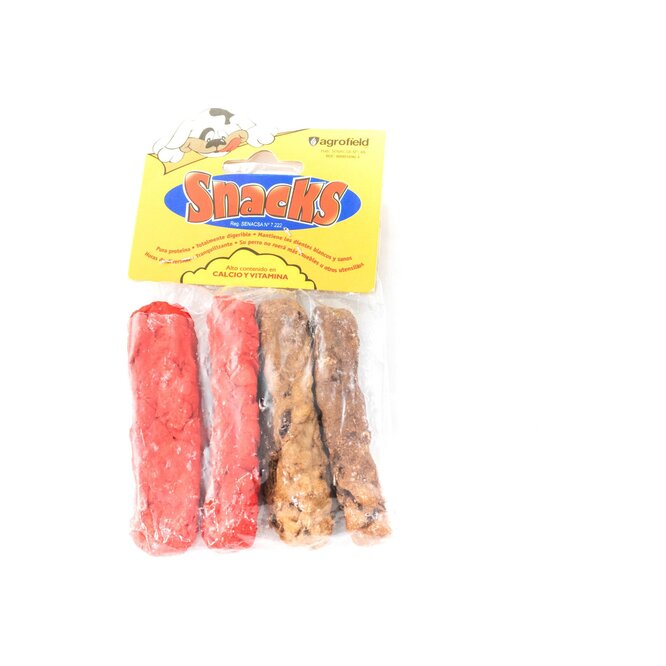 Hueso para Perro en forma de Costillita Colores en Paquete Snacks 4 unidades