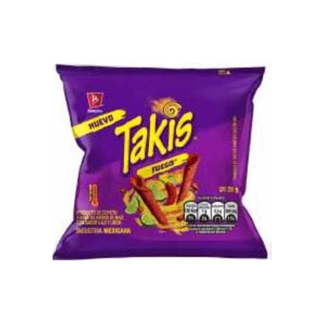 Snacks sabor ají y limón fuego Takis 28 gramos