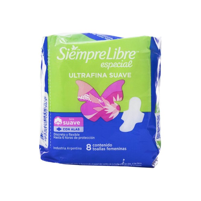 TOALLA FEM SIEMPRE LIBRE ULTR SUAVE 8UN