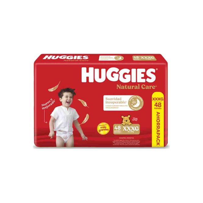Pañales desechables supreme Natural Care Tamaño XXXG Huggies 48 unidades