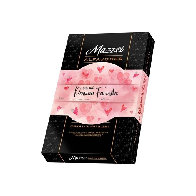 Alfajores rellenos con dulce de leche pack 6 unidades Mazzei 50 gramos