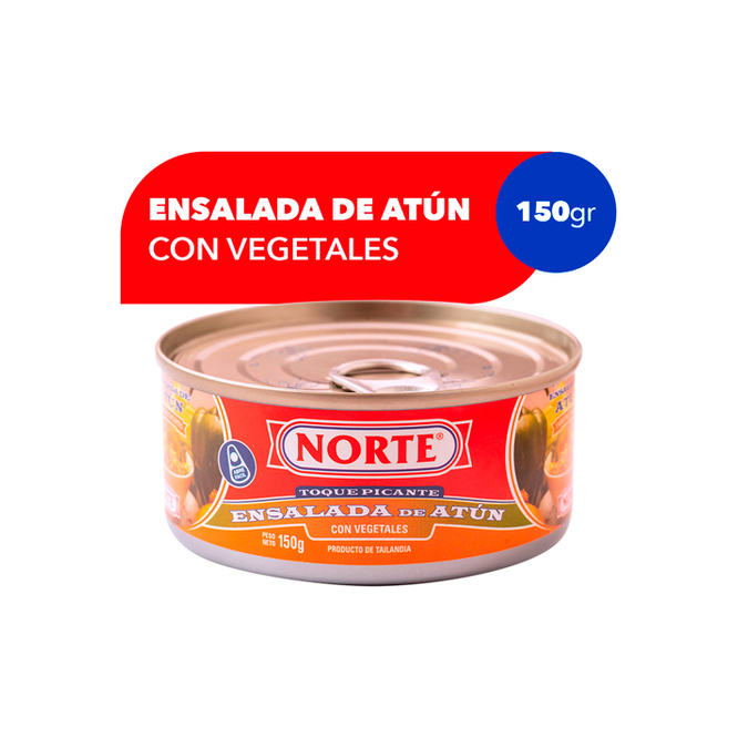 Ensalada de atún con vegetales lata Norte 150 gramos