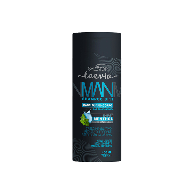SHAMPOO 3 EN 1 MENTOL 400 ML LAEVIA