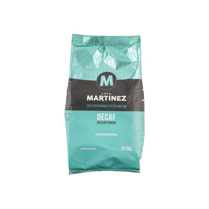 Café tostado Descafeinado Molido en paquete Café Martínez 250 gramos