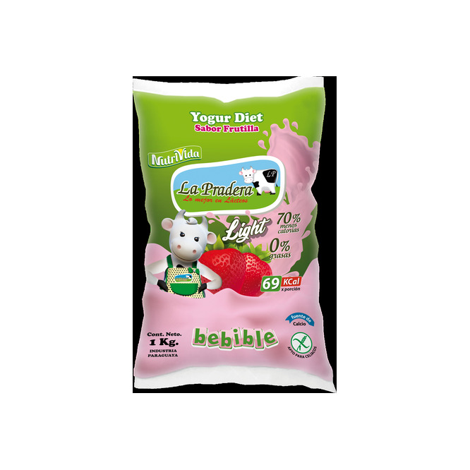 YOGURT DIET LA PRADERA FRUTILLA 1L SACHE
