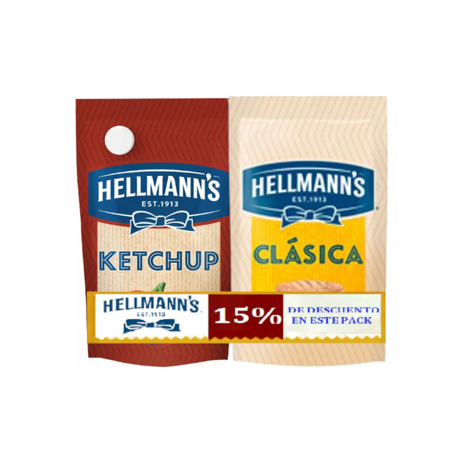 Pack de Salsas Kétchup y Mayonesa Pack Hellmann's 250 gramos