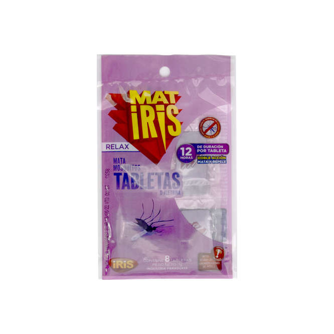 Tabletas Mata Mosquitos Relax Matiris en paquete 8 unidades