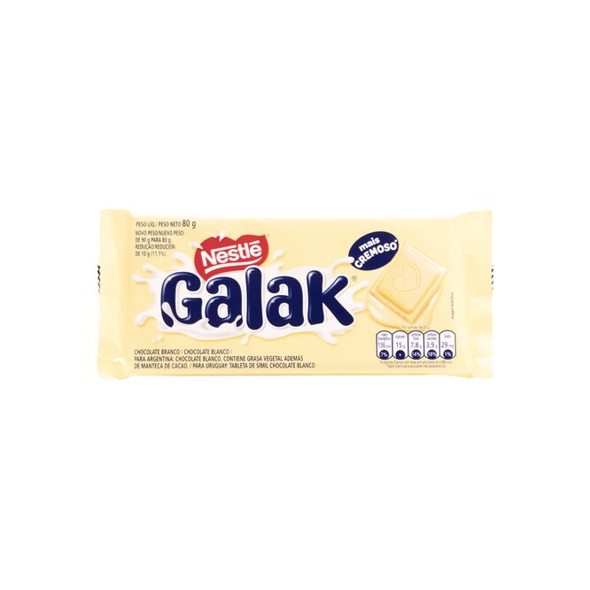 Chocolate blanco Galak tableta Nestlé 80 gramos