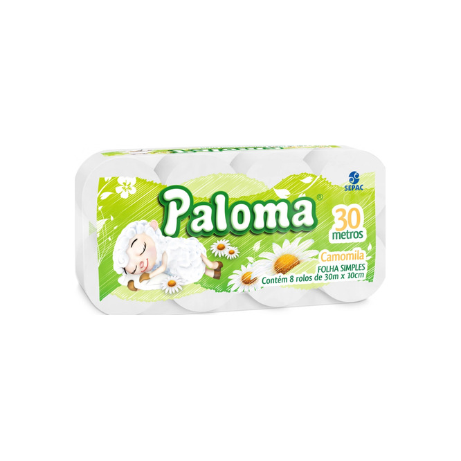 Papel higiénico de 30 metros Paloma 8 unidades
