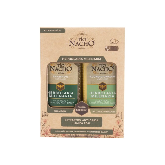 Pack de Shampoo y Acondicionador Herbolaria Milenaria Tío Nacho 415 mi