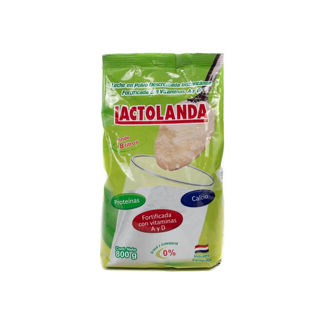Leche en polvo descremada paquete Lactolanda 800 gramos