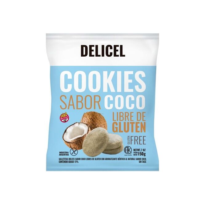 Galletitas De coco sin gluten Delicel 150 gramos
