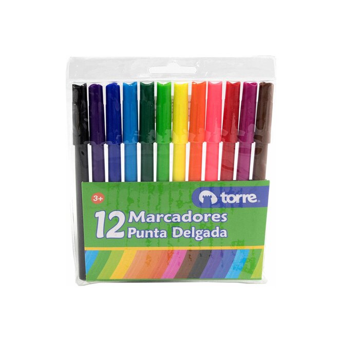 Pincel de colores varios Torre 12 unidades