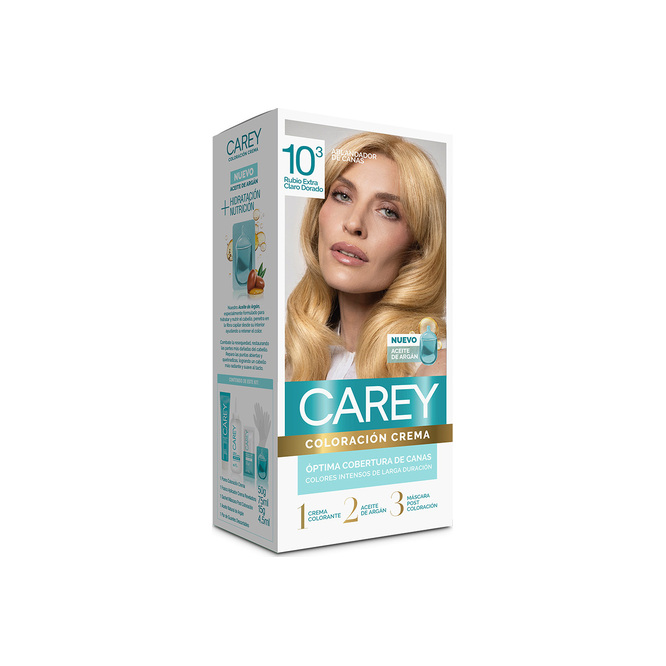 Kit coloración crema rubio claro dorado N° 10,3 Carey 1 unidad