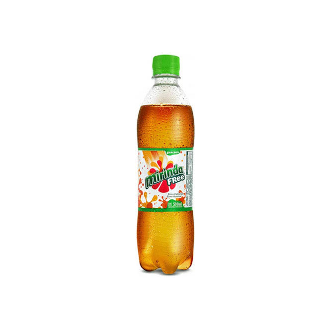Gaseosa sabor guaraná free botella descartable Mirinda 500 ml