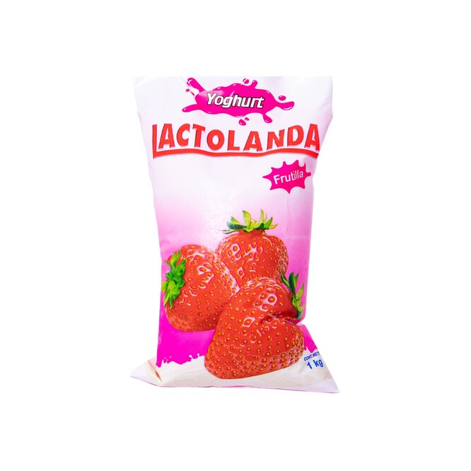 Yogurt fruttigurt entero sabor frutilla sachet Lactolanda 1 litro
