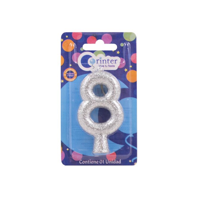 Vela tubular plata N° 8 Corinter 1 unidad