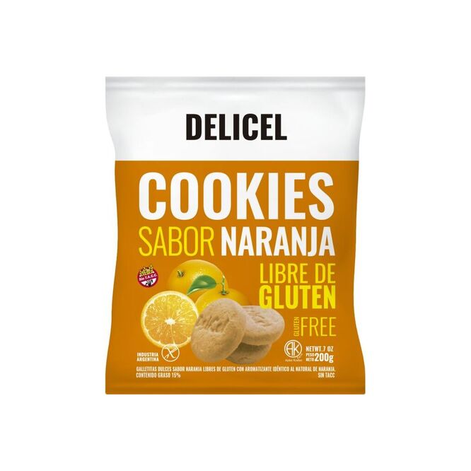 Galletitas De naranja sin gluten Delicel 200 gramos