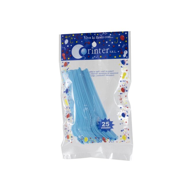 Tenedor celeste Corinter 25 unidades