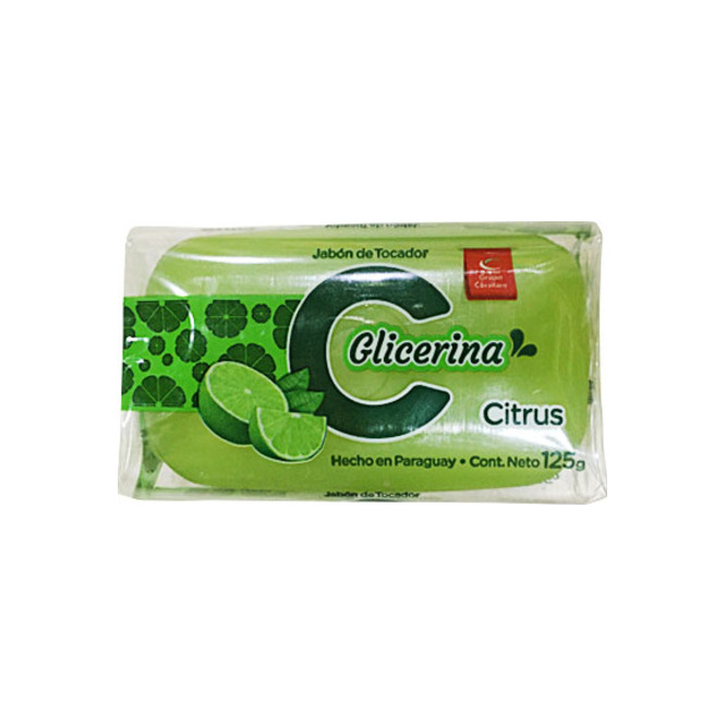 Jabón de tocador con glicerina citrus Cavallaro 125 gramos