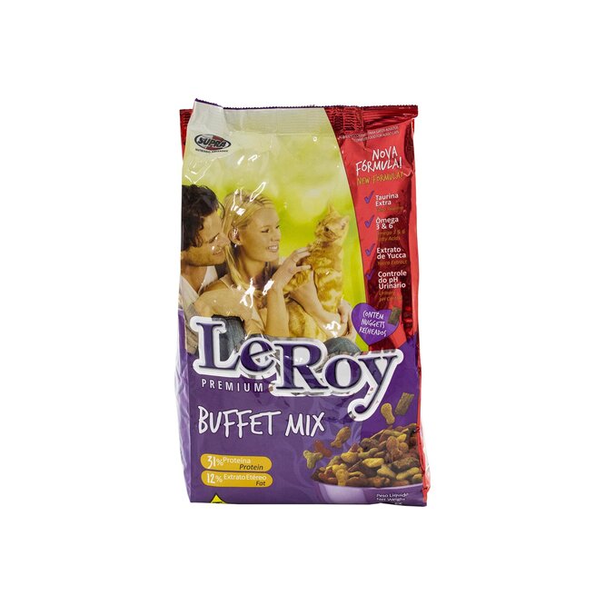 ALIMENTO P/GATO LEROY BUFFET MIX 1KG BSA
