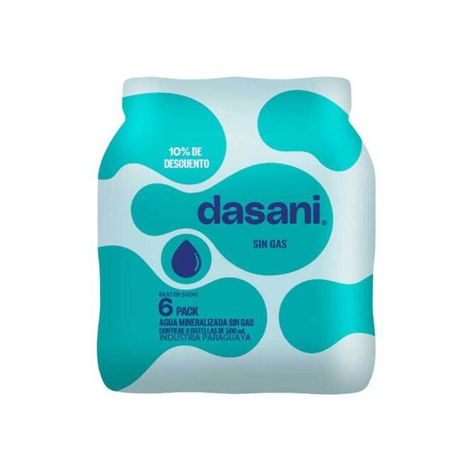 Agua mineral Sin Gas pack de 6 unidades Dasani 500 ml