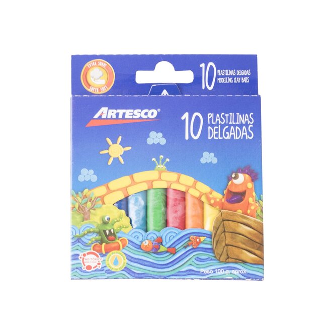 PLASTILINAS DELGADAS 10 UN ARTESCO