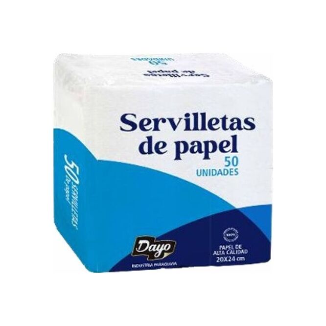 Servilletas de papel 20 x 24 cm paquete Dayo 50 unidades