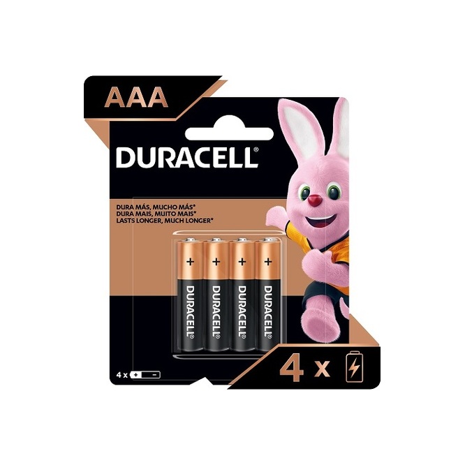 Pila alcalina AAA blíster Duracell 4 unidades