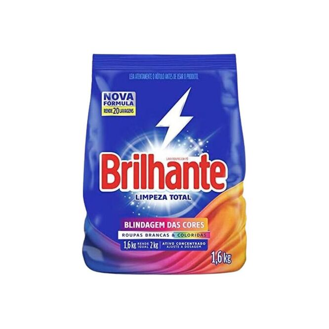 Jabón en polvo Limpieza total protección de colores en bolsa Brilhante 1,6 kilos