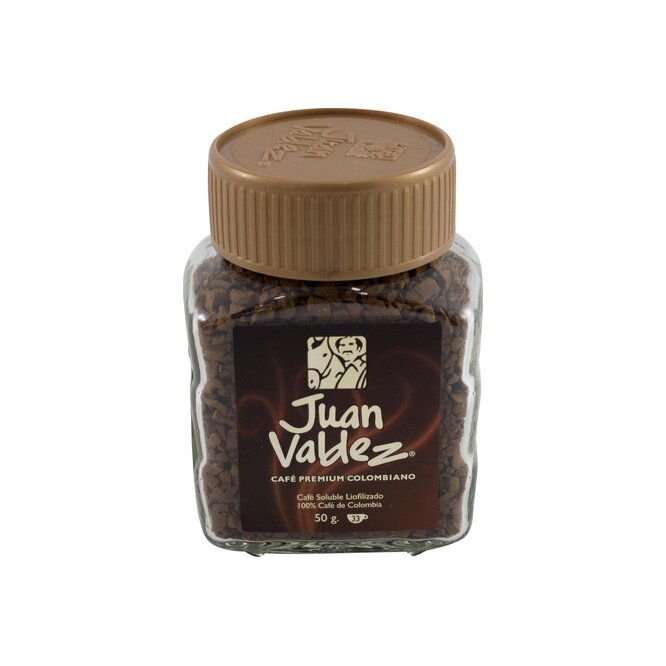 Café soluble liofilizado en frasco Juan Valdez 50 gramos
