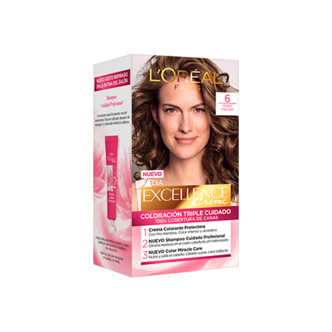 Tinte Excellence rubio oscuro N° 6 kit L'Oréal Paris
