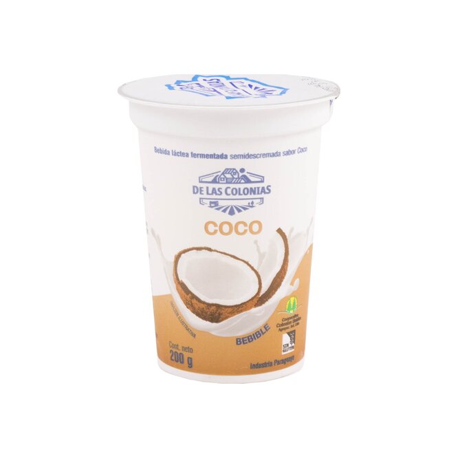 Bebida lactea sabor coco fermentado Los colonos 200 ml