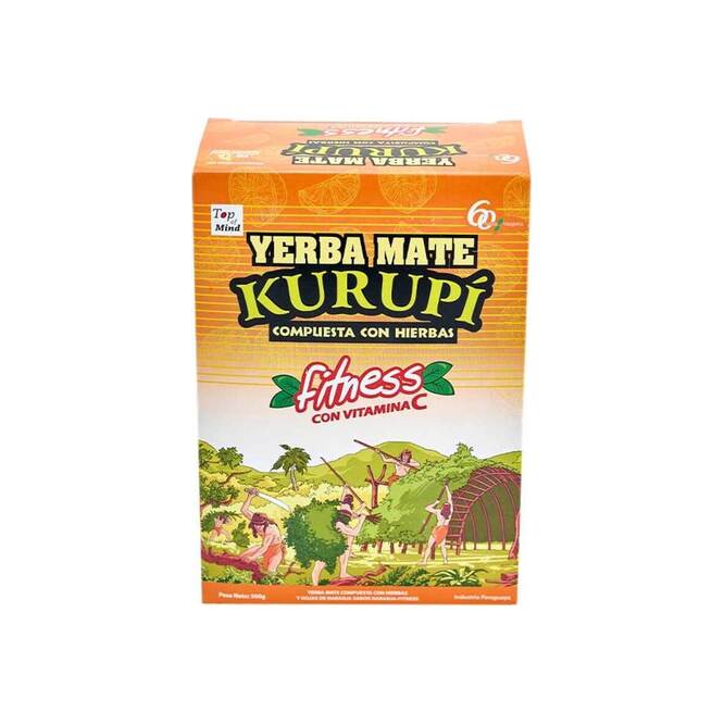 Yerba mate compuesta con vitamina C fitness en paquete Kurupi 500 gramos