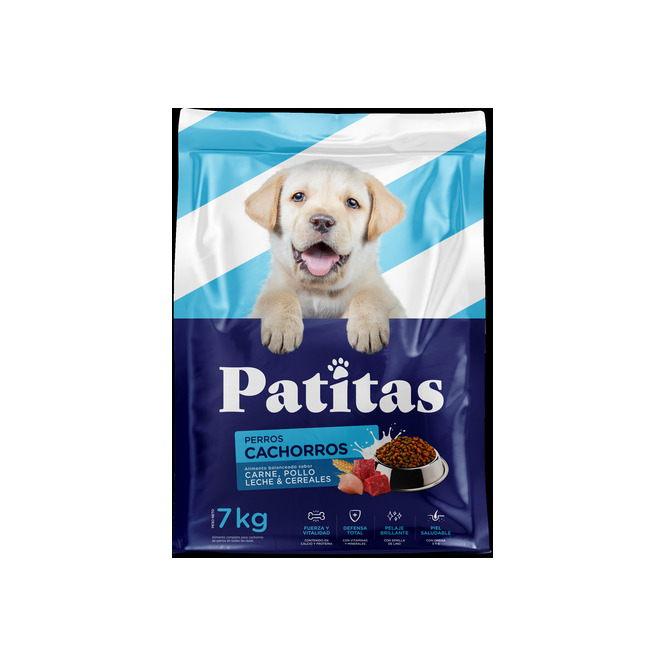 Alimento para perro Cachorro sabor a carne y pollo en bolsa Patitas 7 kilos