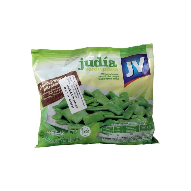 Judías congeladas verdes planas en paquete Jv 450 gramos