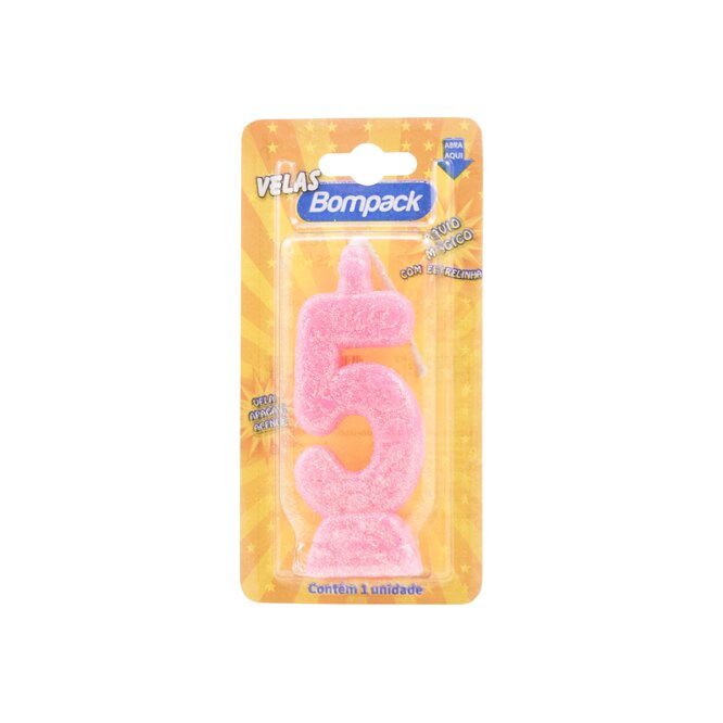 Vela Mágica N° 5 Color Rosa Bompack